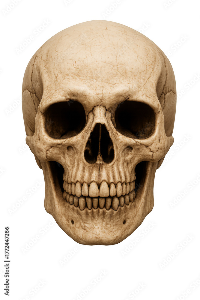 Obraz premium Human skull presenting anatomy and mortality concepts