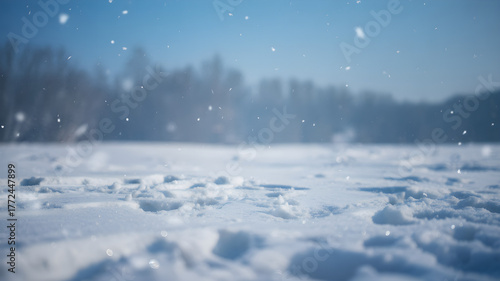 Wallpaper Mural snowy landscape, frozen lake, winter forest, moonlight, blizzard, atmospheric, cinematic, digital art Torontodigital.ca