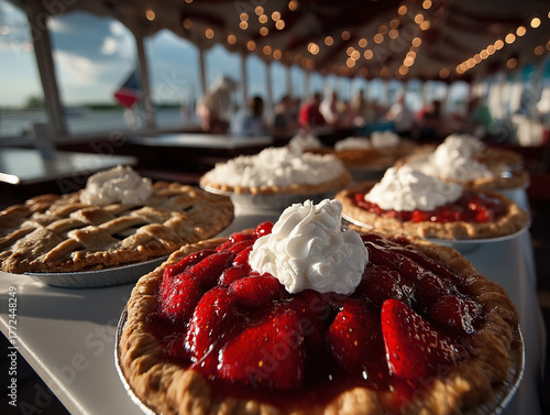 A table of competing pies a...