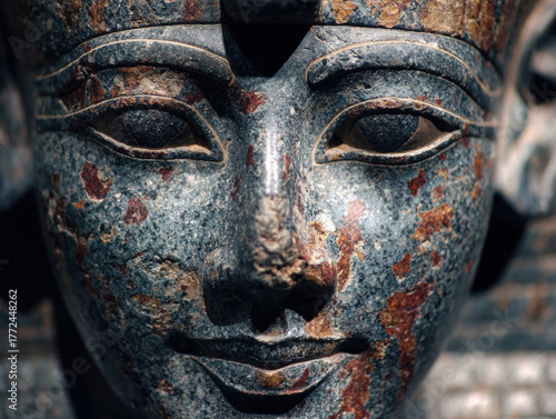 An ancient Egyptian statue ...