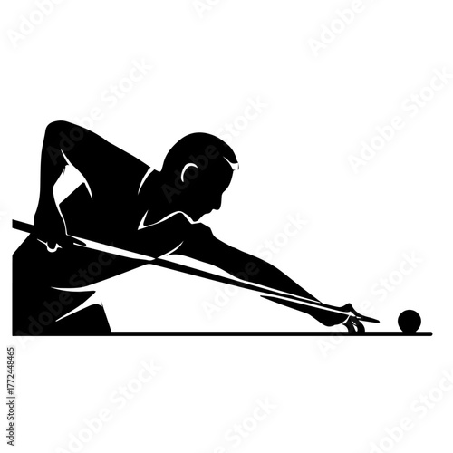 Snooker Player Silhouette Vector
