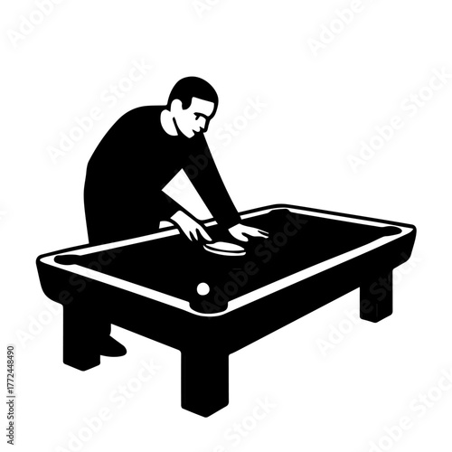 Billiards Player Arranging Balls Vector
