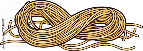 Cooked Spaghetti Pasta Pile Isolated on White Background