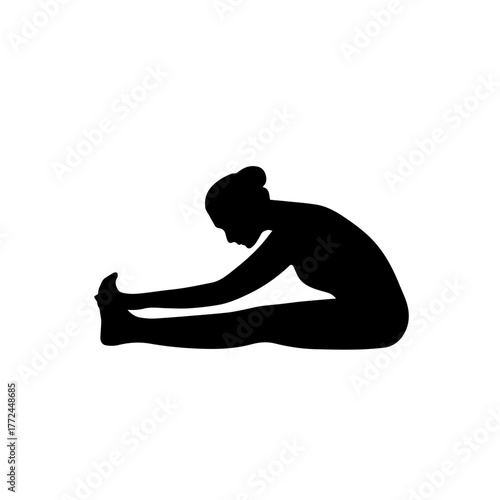 Seated Forward Bend Yoga Pose Vector
