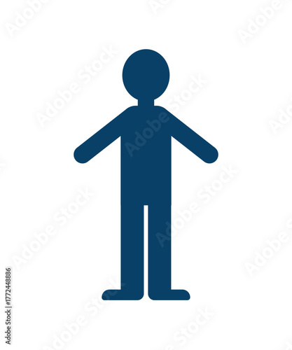 フラットデザインで描かれた子どもの全身シルエットイラスト