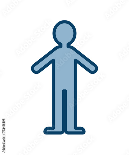 ミニマルな線で表現された子どもの立ちポーズイラスト素材