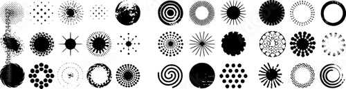 Collection of Abstract Circular Graphic Elements and Textures