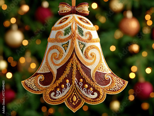 shiny gold Christmas bell