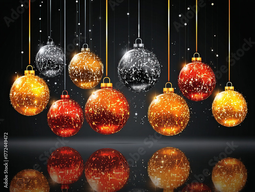 shiny Christmas baubles ill...