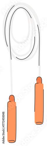 Jumping Rope for Fitness Exercise in Cartoon Style