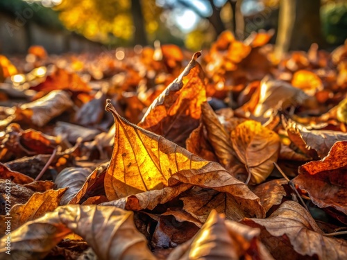 Autumnal Garden Break: Pile of Dried Leaves, Natural Light Photography