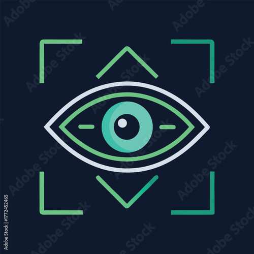 Eye Scanner Biometric Security System Vector Graphic with Modern Design and Futuristic Technology Interface