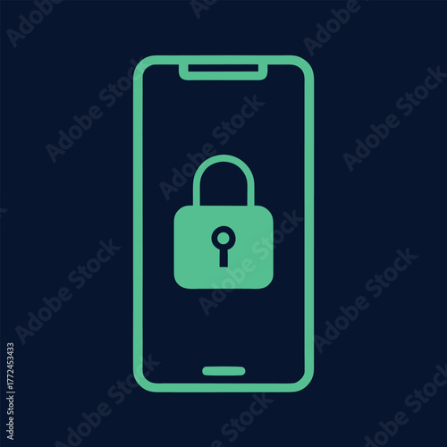 Mobile Security Concept Showing a Smartphone Displaying a Padlock Icon for Data Protection and Privacy