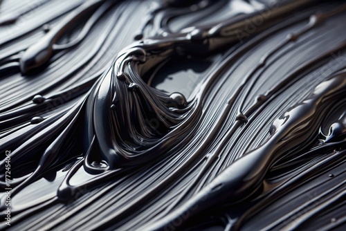 Black Paint Texture on White Background: Abstract Art Design Element