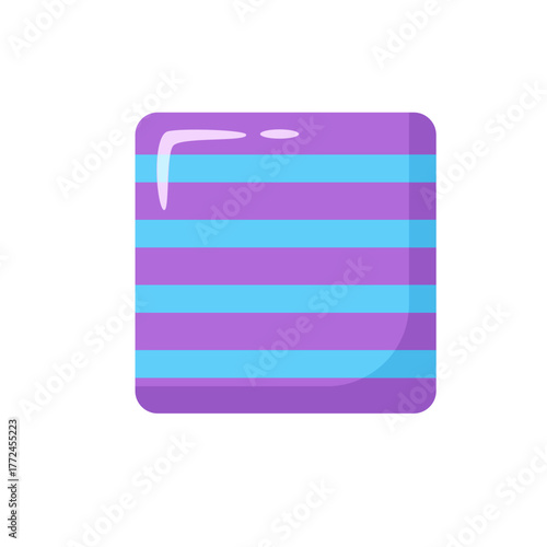 Striped Square Candy Vector Flat Illustration