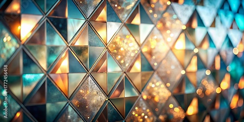 Bokeh Effect Geometric Diamond Pattern Wall Art - Modern Abstract Home Decor