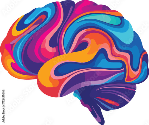 Colorful abstract background with decorative floral and swirl elements