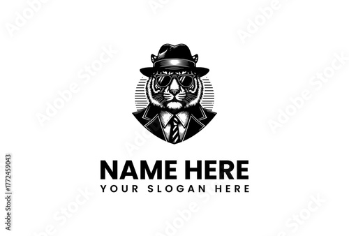 Gangster Tiger Logo Design A Stylish Emblem for a Bold Brand Identity