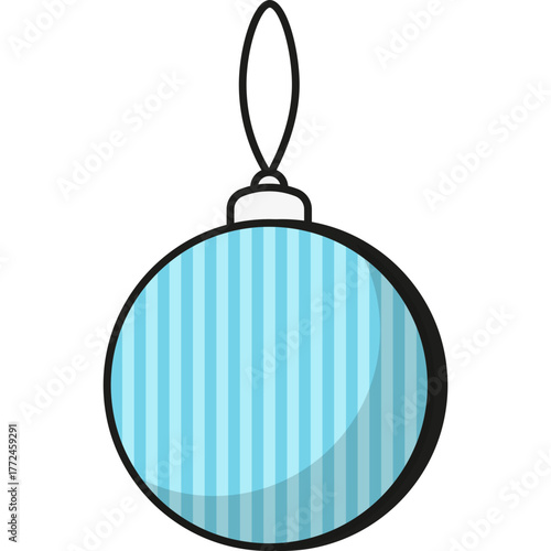 Blue Christmas Bauble Ornament Illustration