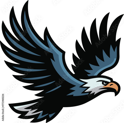 Bold Flying Eagle Mascot Vector Logo IllustrationBold Flying Eagle Mascot Vector Logo Illustration