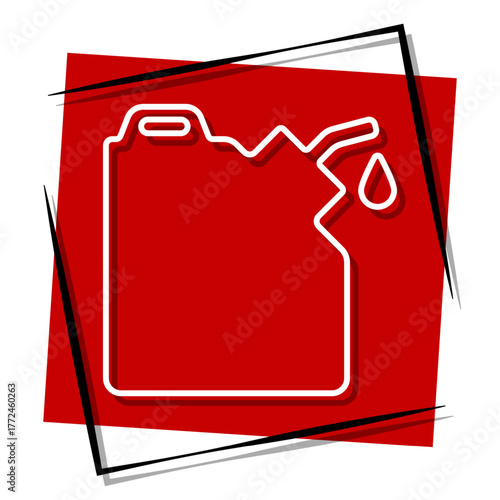 canister red banner in a frame. Vector illustration on a white background.