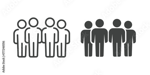 Business People Icon. Line and glyph solid icon