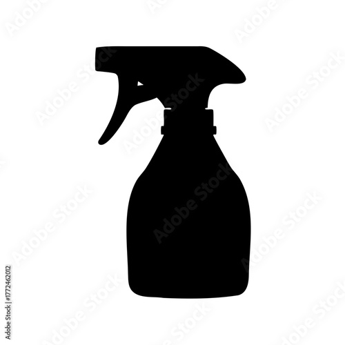 Spray bottle black silhouette for cleaning, disinfecting, and sanitizing surfaces