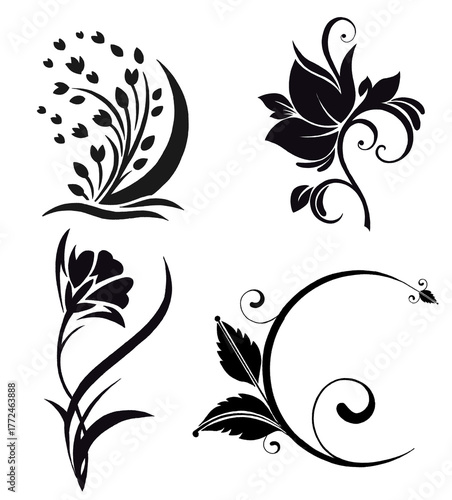 drawing leaf illustrations design for templates.	