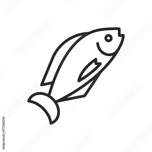 Outlined illustration of a fish