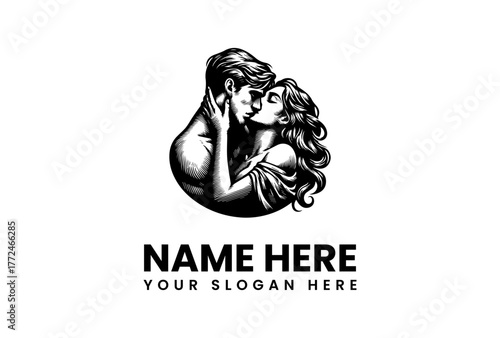 Romantic Embrace A Tender Moment of Connection in Black and White