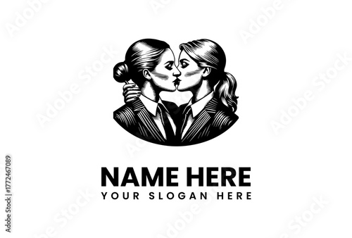 Diverse Love and Partnership Logo A Symbol of Unity and Equality for Businesses and Brands