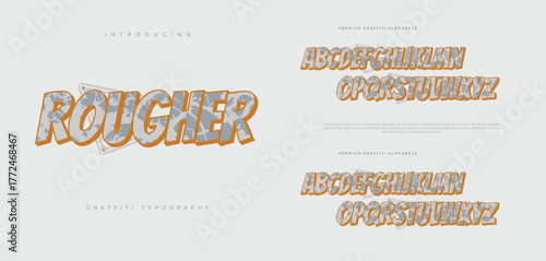 Graffiti Text Effect Bold Urban Style 3D Font Vector Design