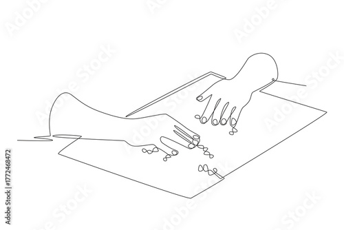 World braille day concept one-line drawing