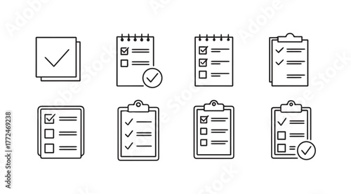 Set of hand drawn checklists and to do lists with checkmarks for task management and planning vector