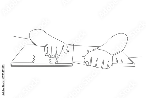 World braille day concept one-line drawing