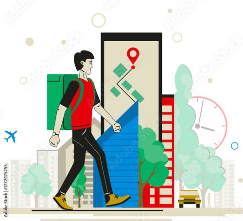 Delivery of goods, delivery by application, delivery person