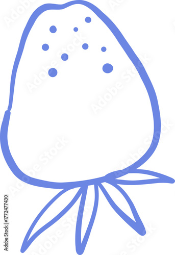 Line Art Strawberry Fruit Shape