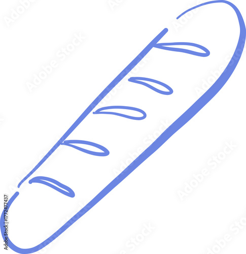 Line Art Baguette Bread Food Symbol