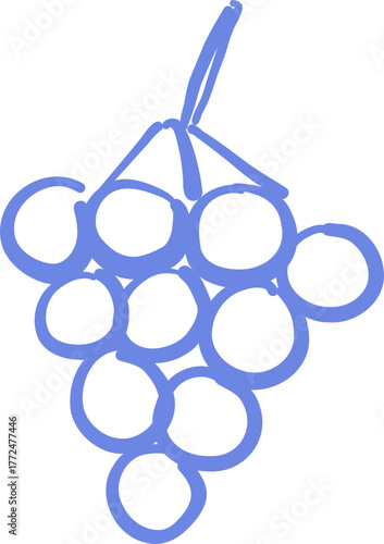 Line Art Grapes Cluster Food Icon