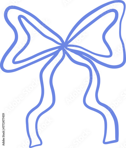 Line Art Decorative Ribbon Bow