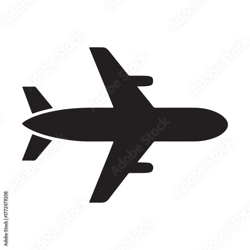 airplane silhouette vector icon. vector illustration EPS 10
