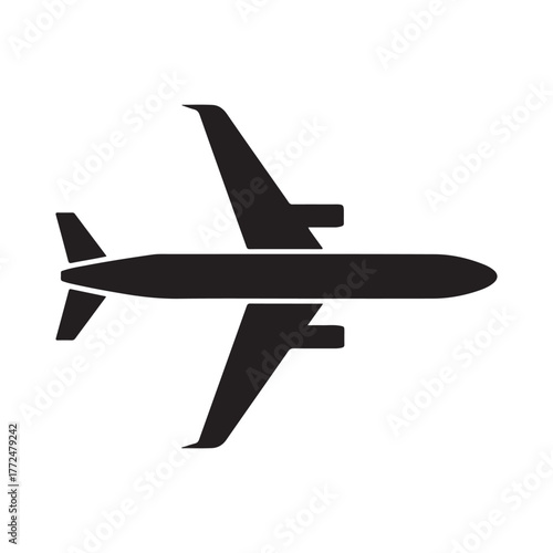 airplane silhouette vector icon. vector illustration EPS 10