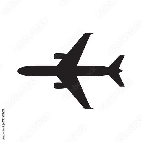 airplane silhouette vector icon. vector illustration EPS 10