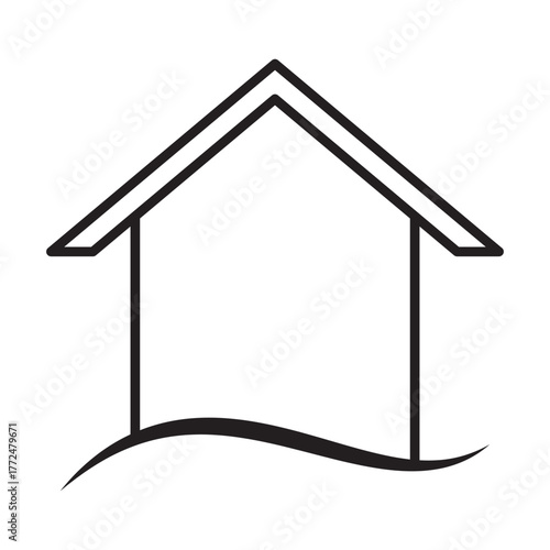 eps10 black Minimal home line art icon isolated on white background. web homepage symbol. vector website sign.
