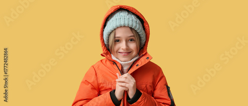 Cute little happy boy in wi...