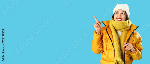 Young Asian woman in winter...