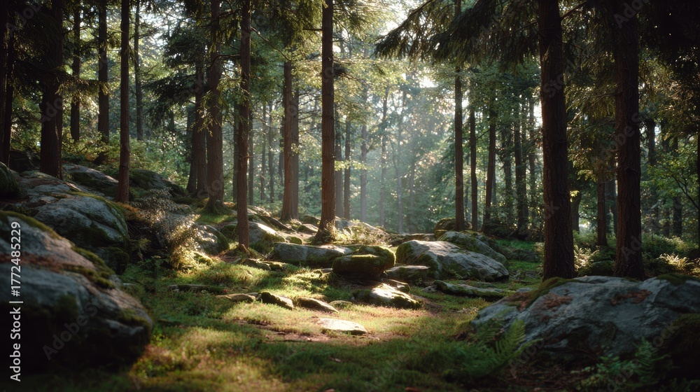 Obraz premium 산속의 풍경