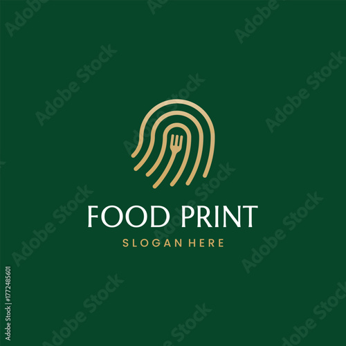 Food Print Fingerprint Logo