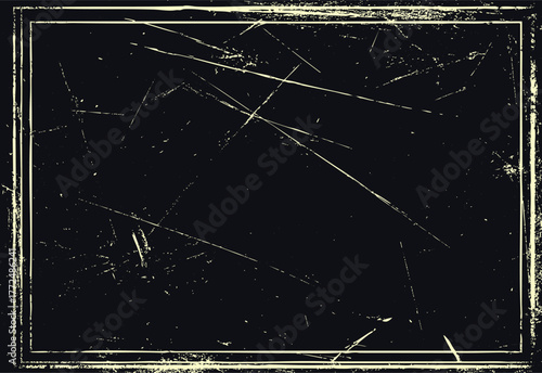 Dark background with distressed textured border and scratches grunge black