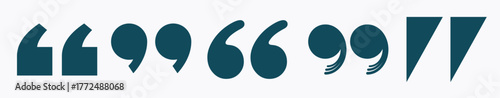 Collection of Diverse Quotation Mark Styles in Teal on White Background